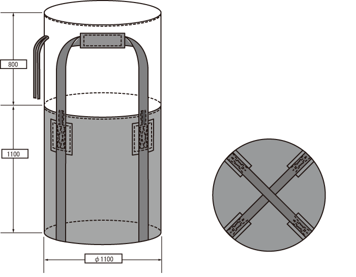 耐候性大型土のう（2t用）図